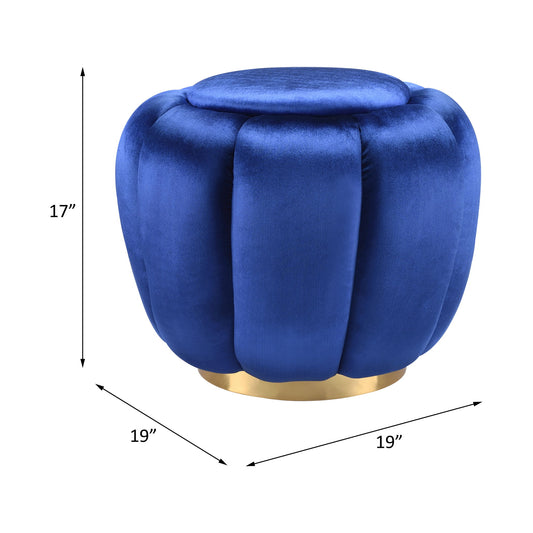 Heiress - Ottoman - Sapphire Blue Velvet