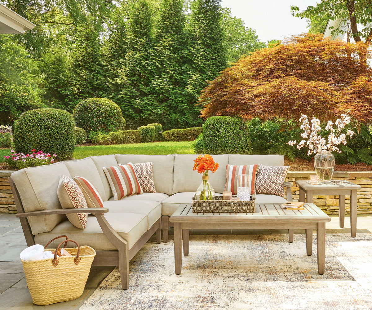 Clare View - 3-Piece Outdoor Sectional - Beige