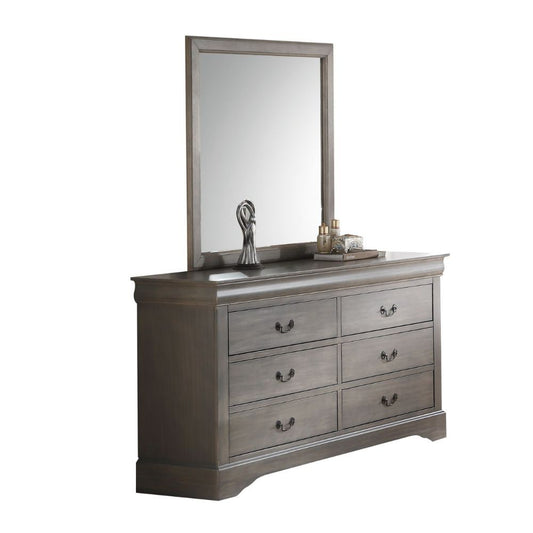 Louis Philippe III - Gray Mirror - Antique Gray