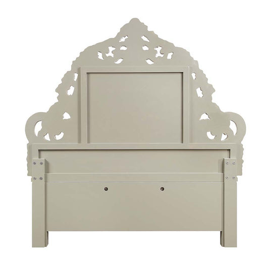 Sorina - Eastern King Bed - Synthetic Leather & Antique Gold