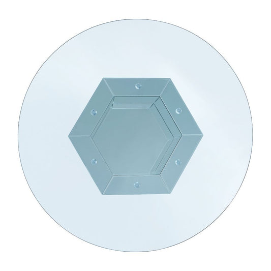 Noralie - Dining Table - Mirrored, Faux Diamonds & Clear Glass Top