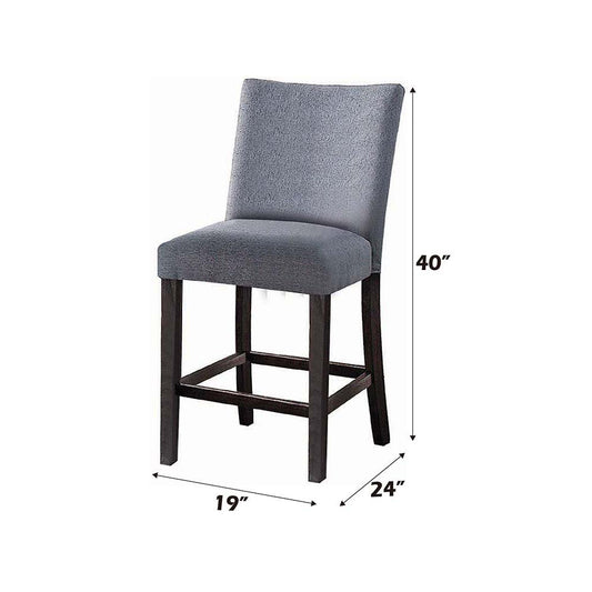 Yelena - Counter Height Chair (Set of 2) - Fabric & Weathered Espresso