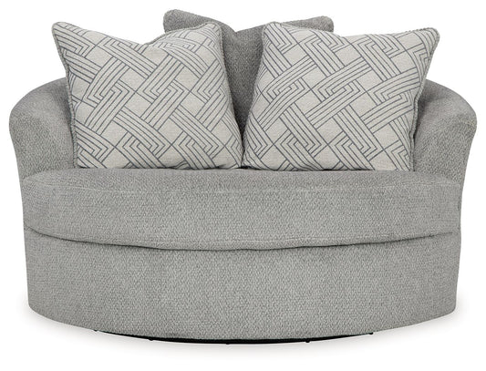 Casselbury - Oversized Swivel Accent Chair - Cement