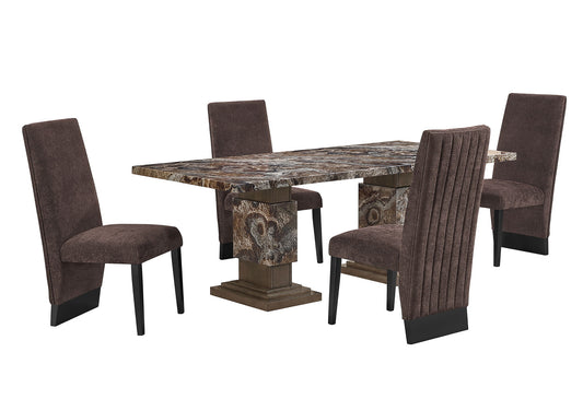 D12DT - 7 Piece Dining Room Set (Dining Table With 6 Dining Chairs) - Dark Brown