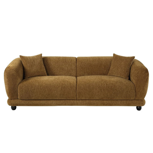 Lennox - Sofa With 2 Pillows - Brown Chenille