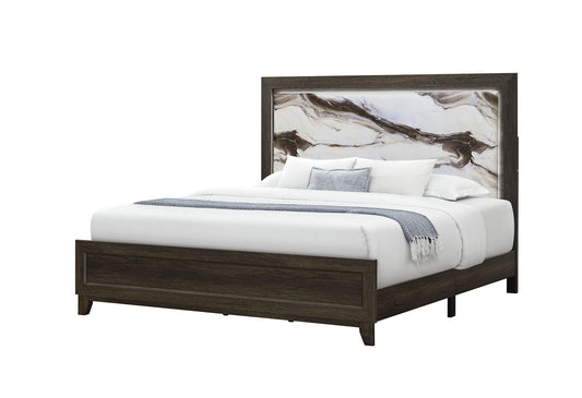 Harmony - Full Bed With LED - Dark Brown