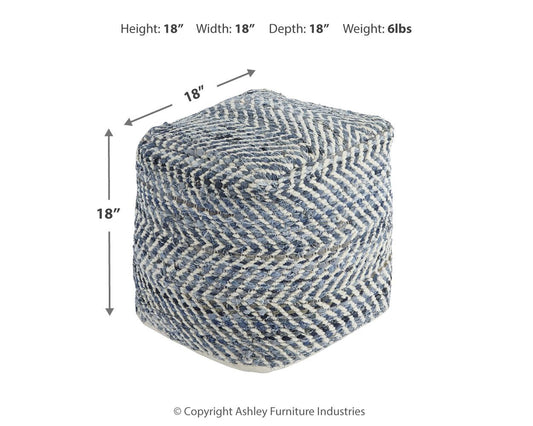 Chevron - Pouf - Blue