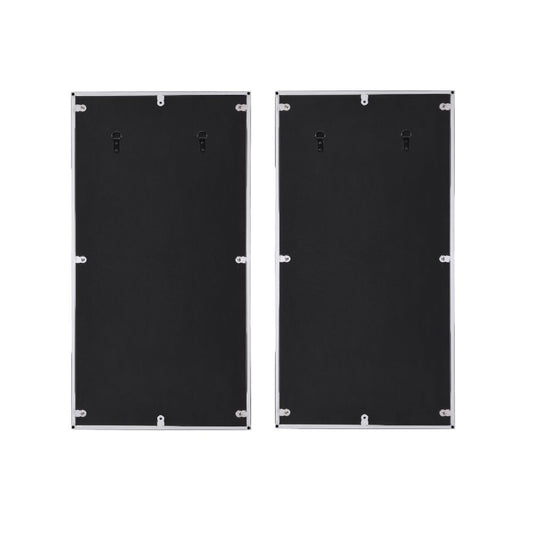 Chafik - Accent Mirror (Set of 2) - Mirrored, Natural Oak & Chrome