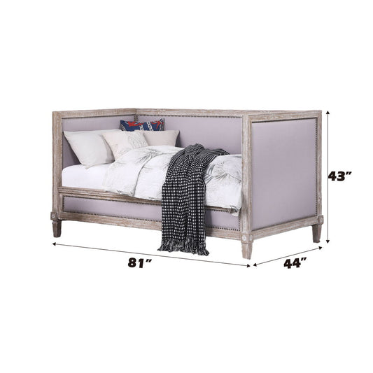 Charlton - Twin Daybed - Beige Linen & Weathered Oak