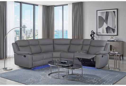 U6026 - Right Side Facing Sectional With LED And Speaker - Gray