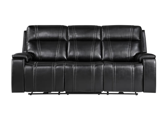 U8881 - Power Reclining Sofa With Armrest Cupholder, DDT With Watch Charger, Immerse Speaker With Subwoofer And Multi-Color LED - Black