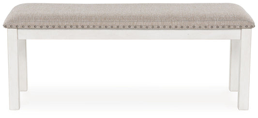 Robbinsdale - Large Upholstered Dining Room Bench - Antique White