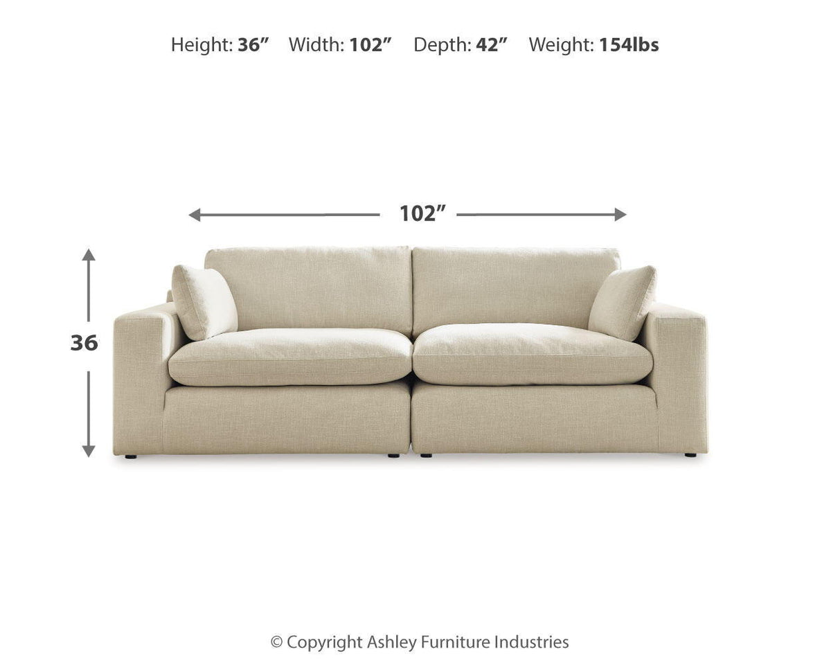 Elyza - Loveseat 2 Pc Sectional - Linen