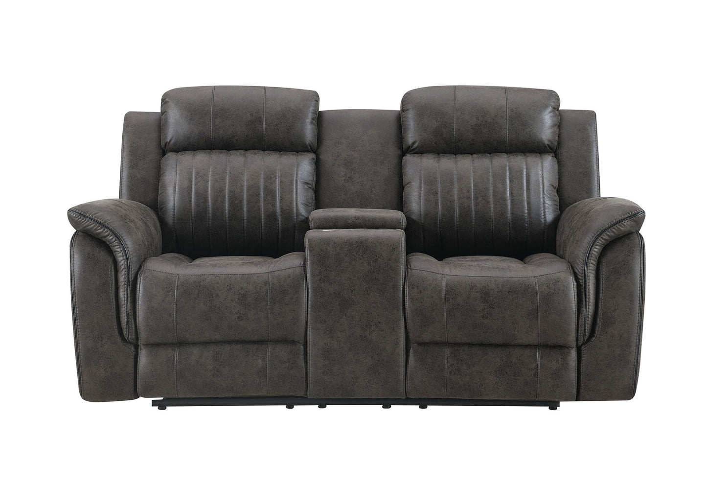 U8517 - 3 Piece Living Room Set (Reclining Sofa / Console Reclining Loveseat / Glider Recliner) - Gray