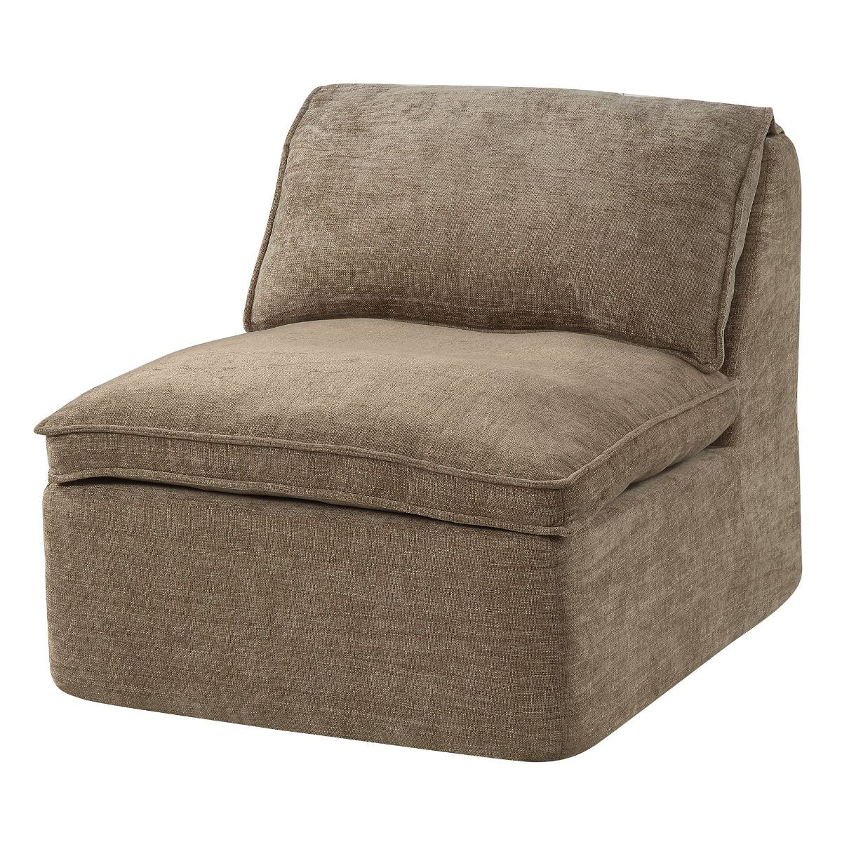 Almano - Modular Armless Chair - Light Brown Chenille
