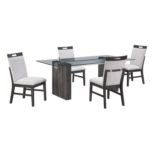 D4238 - Dining Table - Clear / Dark Brown