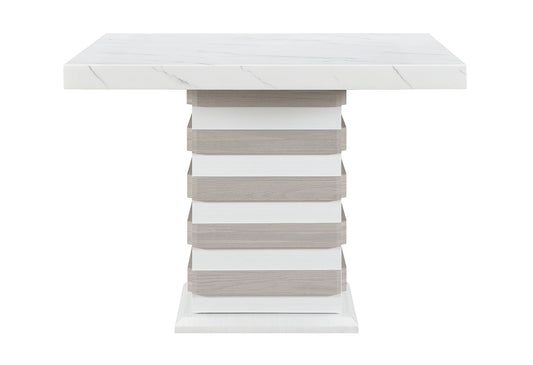 D2507 - 5 Piece Dining Room Set (Bar Table With Hidden Storage In The Base With 4 Bar Stools) - White