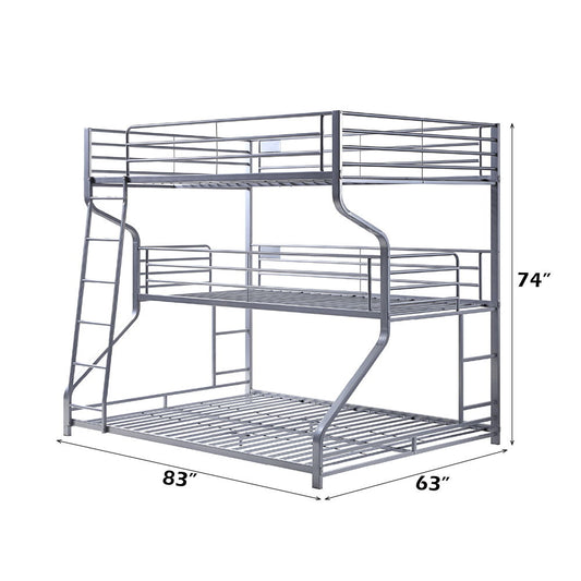 Caius II - Full/Twin/Queen Bunk Bed - Silver