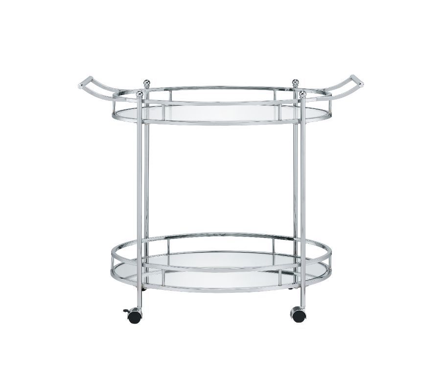 Jinx - Serving Cart - Clear Glass & Chrome