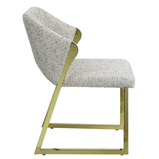 Galdesa - Side Chair (Set of 2) - Teddy Sherpa & Mirrored Gold