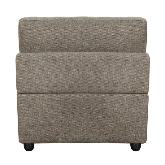 Rylie - Modular Armless Chair With Pillow - Brown Linen
