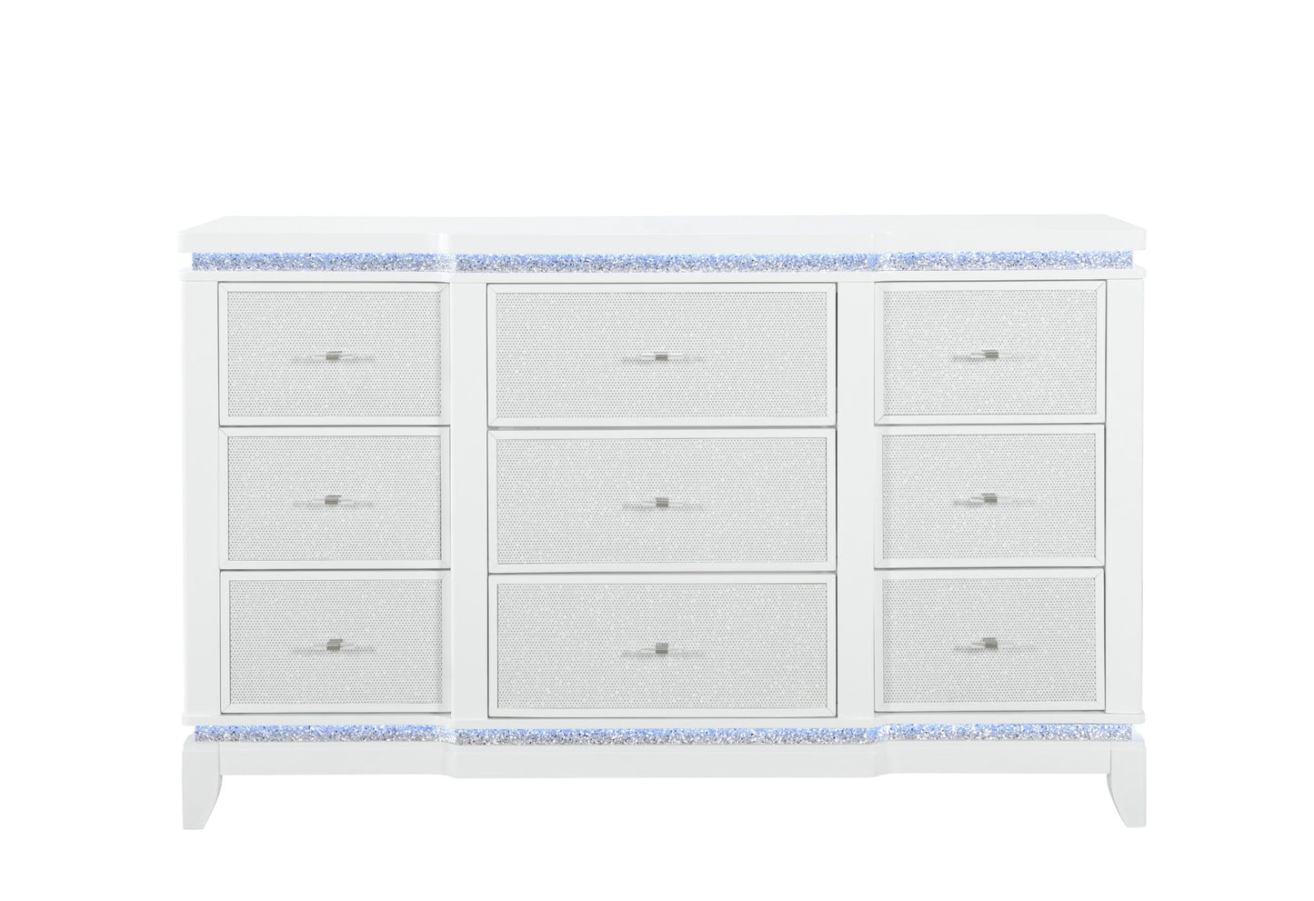 Alina - 5 Piece Queen Bedroom Set With LED, Cooler, Speaker And USB - White