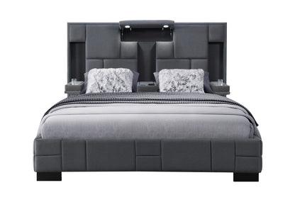 Oscar - King Bed Without Wood Trim - Dark Gray