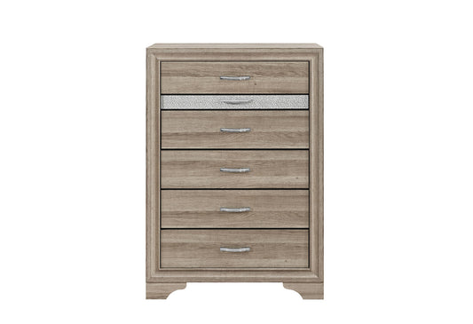 Seville - 5 Piece Queen Bedroom Set (Bed, Dresser & Mirror, Nightstand, Chest) - Natural