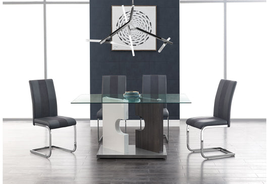 D219 - 5 Piece Dining Room Set (D219 Dining Table And 4 D915 Dining Chairs) - Gray