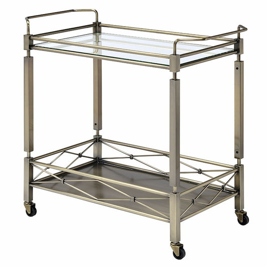 Matiesen - Serving Cart - Clear Glass & Antique Gold
