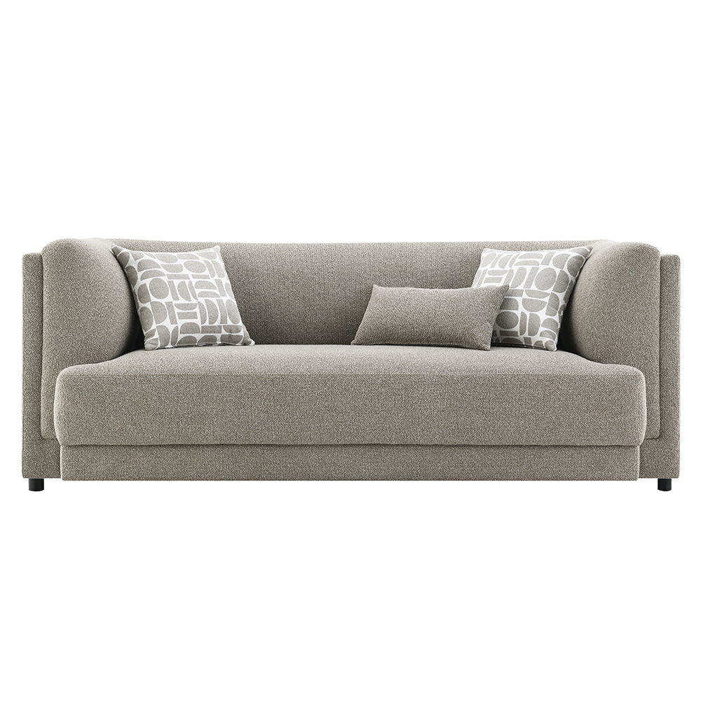 Glenda - Sofa With 3 Pillows - Gray Chenille