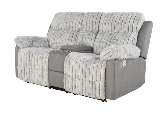 U6028 - 3 Piece Living Room Set (Reclining Sofa / Console Reclining Loveseat / Glider Recliner) - Gray