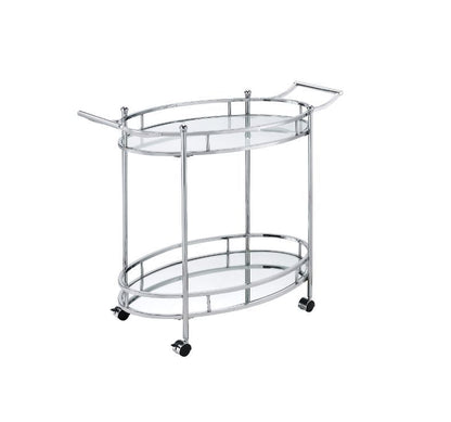 Jinx - Serving Cart - Clear Glass & Chrome