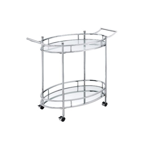 Jinx - Serving Cart - Clear Glass & Chrome