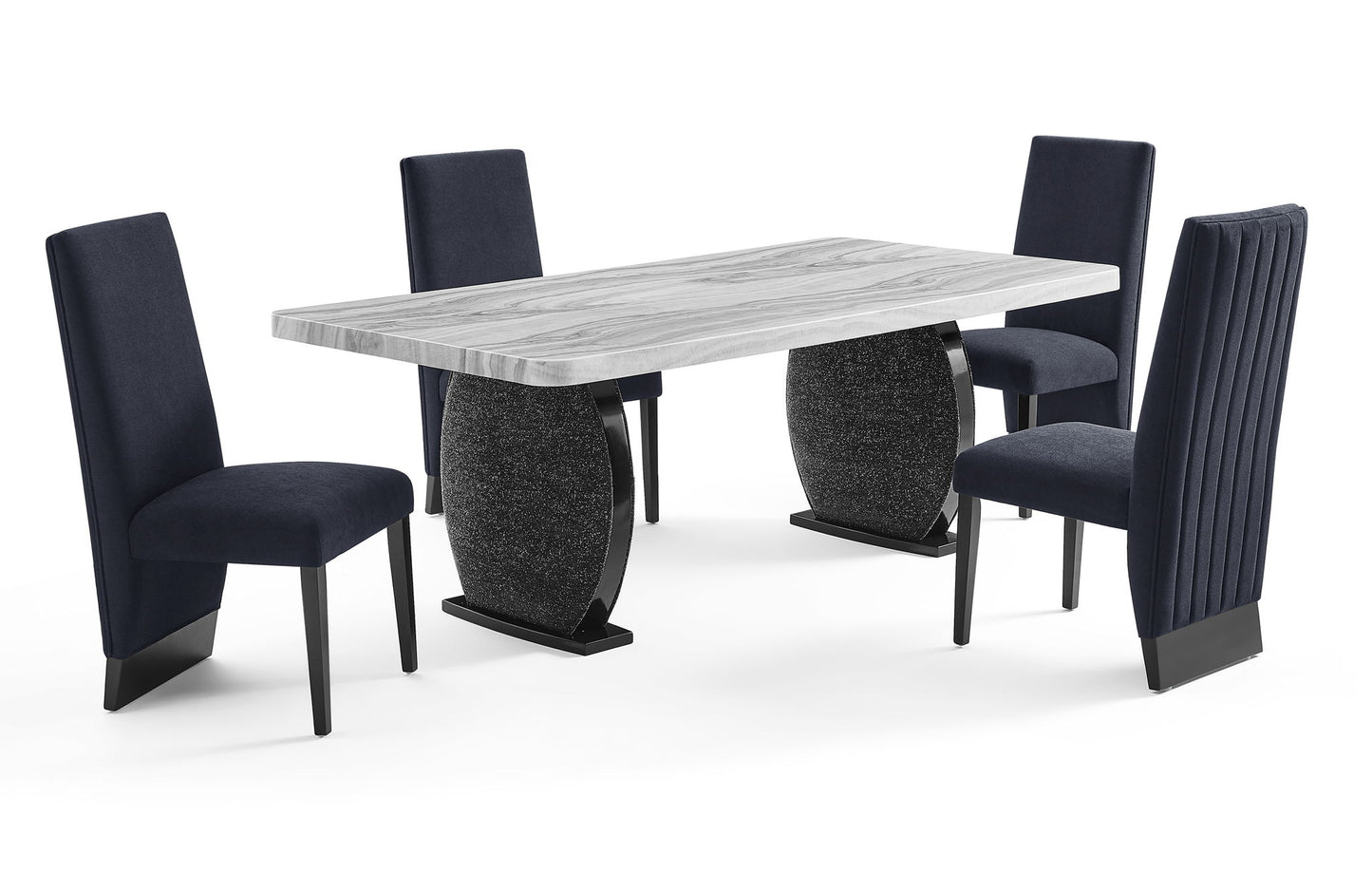 D2502 - 9 Piece Dining Room Set (Table And 8 Chairs) - Black