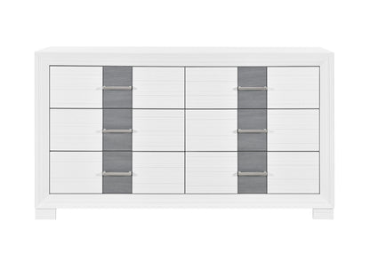 Optimus - 4 Piece Bedroom Set (Queen Bed, Dresser, Mirror, Nightstand) - White