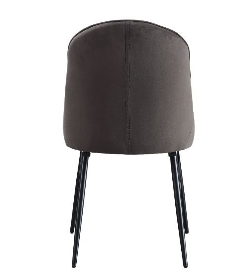 Abraham - Side Chair (Set of 2) - Dark Gray Fabric & Black