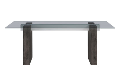 D4238 - 5 Piece Dining Room Set (Dining Table And 4 Dining Chairs) - Clear / Dark Brown / Light Gray