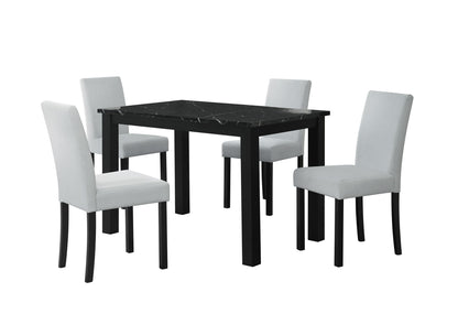 D8032 - 2 Piece Dining Room Set (Dining Table And Dining Chair) - Black / Silver
