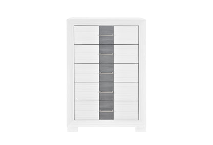 Optimus - 5 Piece Full Bedroom Set - White
