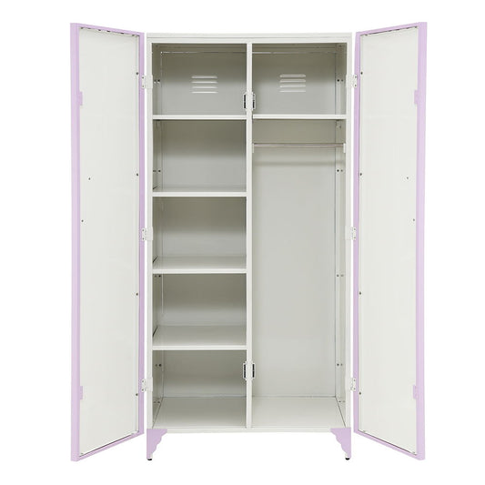 Priya II - Wardrobe - White & Light Synthetic Leather Rple