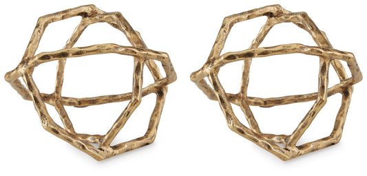 Laddington - Sculpture (Set of 2) - Antique Brass Finish