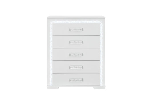 Naomi - 5 Piece Full Bedroom Set - Silver