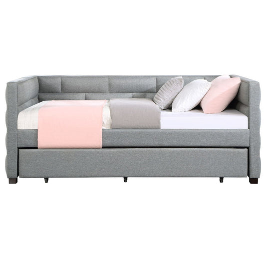 Ebbo - Twin Daybed With Trundle - Gray Fabric
