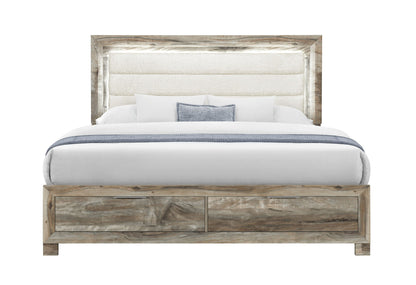 Callie - 5 Piece King Bedroom Set (Bed, Dresser & Mirror, Nightstand, Chest) - Brown