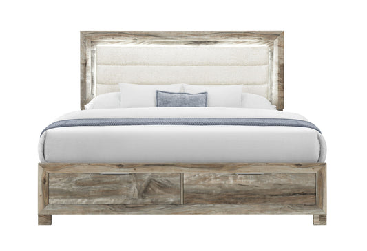 Callie - 5 Piece King Bedroom Set (Bed, Dresser & Mirror, Nightstand, Chest) - Brown