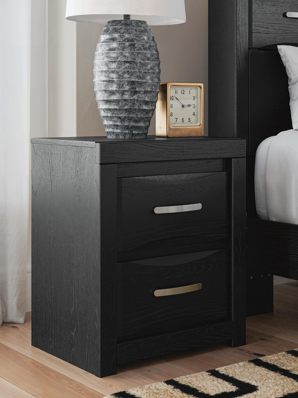 Stabotta - Two Drawer Night Stand - Black