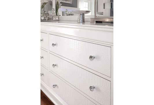 Pompei - 4 Piece King Bedroom Set (Bed With LED, Dresser, Mirror, Nightstand) - White