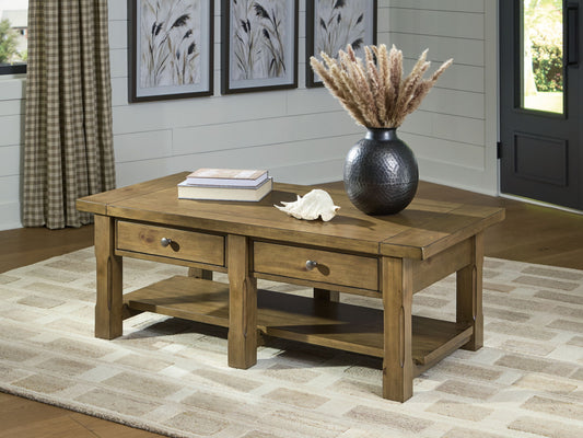 Vandenmore - Rectangular Cocktail Table - Medium Brown