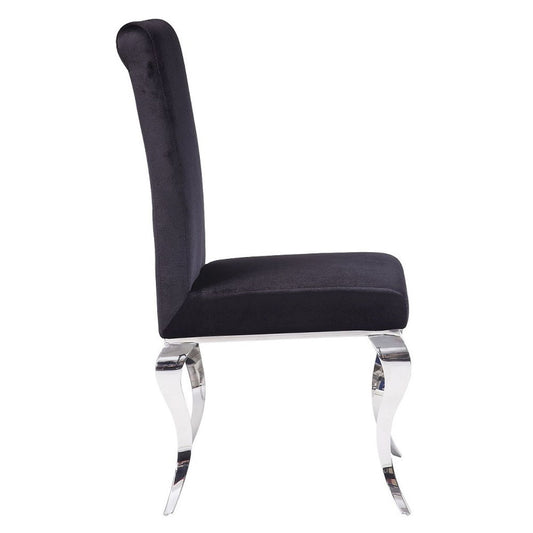 Fabiola - Side Chair (Set of 2) - Black Fabric & Stainless Steel